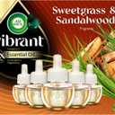 Air Wick Plug In Scented Oil Refills, Sweetgrass + Sandalwood, Air Fresheners for Home Long Lasting, Room Fresheners,Air Freshener Plug In, Essential Oils, Home Essentials for Small&Large Spaces,5 ct