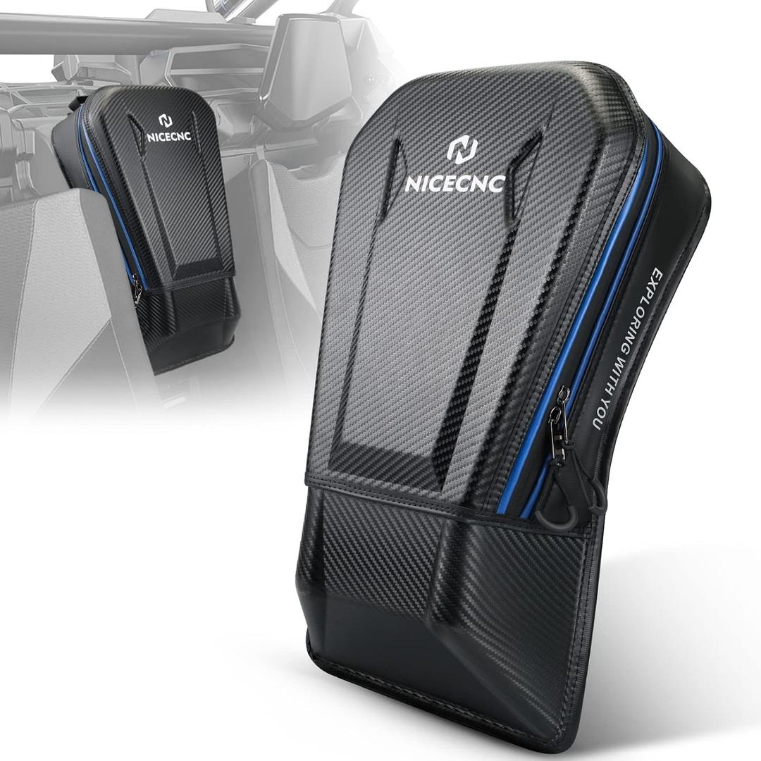 NICECNC Upgraded X3 Storage Bag, Center Bag Dual Fabric As Backpack Waterproof Zipper, X3 Shoulder Console Bag Between Seats Compatible with Can Am Maverick X3 MAX RS XRS XDS Turbo R 2017-2023, Blue