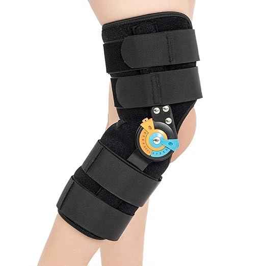 Hinged ROM Knee Braces Adjustable Knee Immobilizer Support for Knee Pain ACL MCL PCL Arthritis Meniscus Tear for Men and Women (XL)