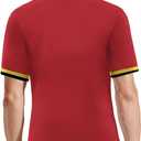 Men's Soccer Jersey Shirts Flag Polka Dot Pattern Uniforms Fashion Shirts Gifts for Soccer Fans Men S-3XL (Red, L)