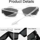 NIDOVIX Trendy Wrap Around Sunglasses for Men Women Fashion Cool Sport Y2K Stylish Cat Eye Sun Glasses UV400 Protection (Transparent/Grey)