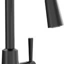 Moen Riley Matte Black One-Handle Modern Pulldown Kitchen Faucet Featuring Power Boost for a Faster Clean and Reflex Docking System for The Spray Head, 7402BL
