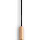 Modern Pendant Light, 6.6"x6.6"x7" Iron Hanging Fixture with Warm Oak Woodgrain, 15"-72" Adjustable Cord, E26 Socket, 4.7" Ceiling Canopy for Dining Area, Bedroom Golden Oak