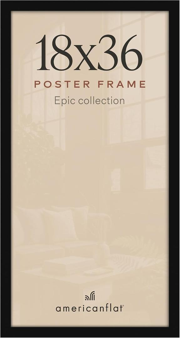 Americanflat 18x36 Poster Frame - Engineered Wood - Black