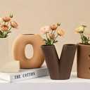 Love Vases 4pcs Ceramic Flower Vases Trendy vases for Flower Decor Entryway Decorative Vases for Centerpieces