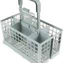 Dishwasher Cutlery Silverware Basket Holder Grey, 9 5/16 X 5 1/4 X 9 3/4 Inches