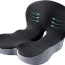 Ergonomic Memory Foam Seat Cushion for Truck Drivers, Office Chairs, Car Seats Sciatica Relief Pillow for Tailbone, Pressure Relief Pad for Long Sitting Driving (Gray)