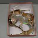 Eldof High Heeled Sandals for Women, Open Toe Strappy Platform Sandals, Cutout Gladiator Heels with Rhinestones, Pumps Shoes for Dress Party Evening Summer(8.5)