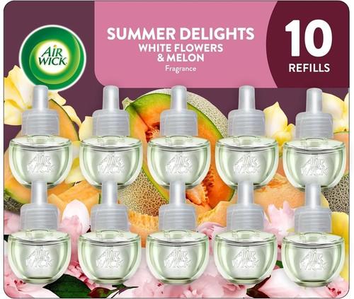 Air Wick Plug in Scented Oil Refill, 10ct, Summer Delights, Scented Oil, Air Free