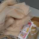 Tulle Backdrop Curtain with Lights String 10FT X 10FT Champagne Sheer Tulle Backdrop Curtains for Wedding Birthday Party Reception Photo Booth Background Decorations (2 Panels 5x10FT)