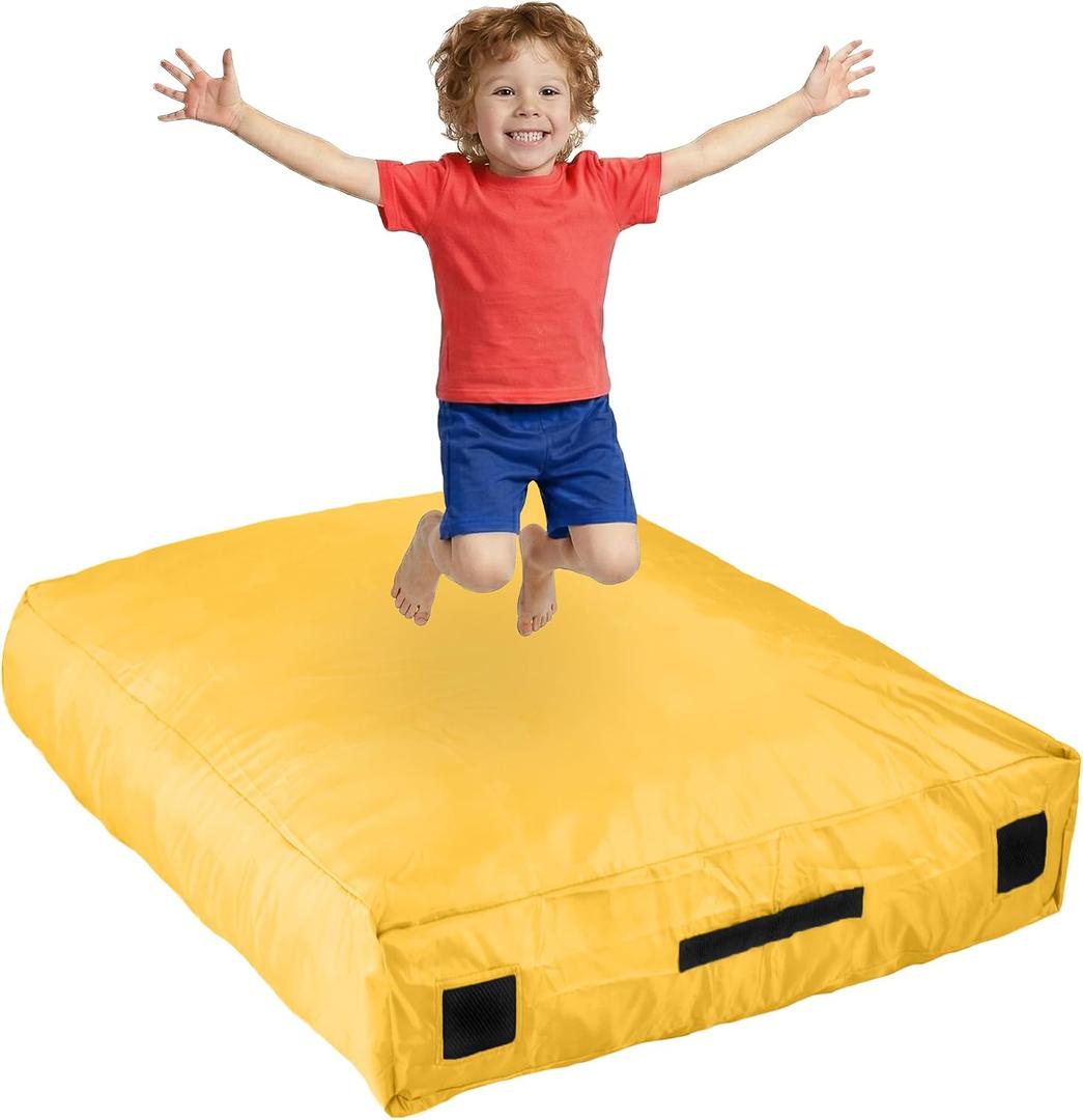 SaferBounce Crash Pad for Kids Sensory | Big 5Ft x 5Ft Or 3Ft x 4Ft | Autism Sensory Crash Mat for Jumping & Play | Crashpad | Soft Foam Landing Pad for Kids | Giant Pillow Mat | Climbing & Gymnastics, Small