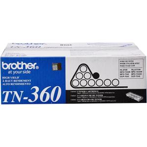 Brother Genuine High Yield Toner Cartridge, Black Toner, Page Yield Up to 2,600 Pages, TN360