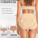 EIGGAM Tummy Control Underwear Soft High Waisted underwear Full Coverage Briefs Breathable Postpartum Cotton Womens Panties (L)