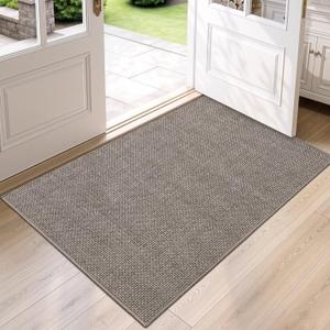 DEXI Thin Door Mat Indoor Entrance 48x72, Non Slip Entryway Mat, Gray Linen
