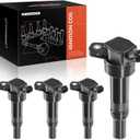 A-Premium Ignition Coil Pack Set of 4 Compatible with Hyundai Elantra 2011-2016 Tucson 2014-2020 Kia Forte 2014-2016 Soul 2012-2019 1.8L 2.0L