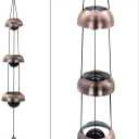 Temple Wind Chime, Red Copper Wind Chimes with 5 Bells, Feng Shui Wind Chimes for Home Yard Outdoor Decoration, A Great Memorial Wind Chime for Someone Who Loves Peace