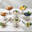 6 Pcs Stainless Steel Ice Cream Bowls Silver Tulip Sherbet Dish Serving Dessert Cup Sundae Bowls Metal Round Footed Cups for Yogurt Snack Candy Mousse Fruit Salad Wedding Party Favor