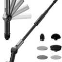 HOTO Flexi Cordless Electric Spin Scrubber, Adjustable Angle, Extendable Handle, Smart Display, IPX7 Waterproof, Powerful Cleaning Scrubber with 8 Replaceable Brush Heads, for Bathtub, Bathroom, Tile