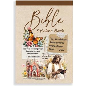 Bomichi Christian Sticker Book, 28 Sheets 353 Pcs Inspirational Bible Stickers for Water Bottle Journaling Scrapbook Laptop, Christian Gifts