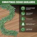 9FT Artificial Christmas Garland (2-Pack), Realistic Norfolk Pine & Cedar Greenery, Thick and Lush Christmas Tree Garland for Staircase, Mantle, Fireplace, Indoor Outdoor Decor