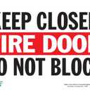 Zing Green Products 1083A Recycled Aluminum "Keep Closed Fire Door Do Not Block" Safety Sign, 10" Length, 7" Width