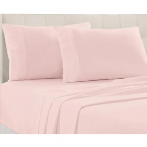 Pizuna Pure 100% Cotton Pillow Cases Queen Size Set of 2 Light Pink, Luxurious 400 Thread Count Long Staple Cotton Sateen with Stylish 4" Hem (Combed Light Pink Cotton Pillow Cases Queen)
