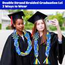 Lairyan 50" Graduation Leis 2026 - Double Braided Class of 2026 Graduation Ribbon Leis with Glitter Pins for Men Women Graduation Ceremony Money Leis Congrats Grad Gifts Party Supplies (Blue & Gold)