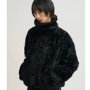 BLENCOT Womens Casual Fall Warm Button Down Collar Sherpa Pullover Sweatshirts Jacket Pockets Fuzzy Fleece Plaid Cable Textured Fluffy Sweatshirt Tops Black L