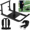 GADFISH Workout Fitness Sled, Weighted Sleds Push Gym Equipment for Adults & Kids, Compatible with 1" & 2" Weight Plates, Multi-Purpose Sled for Outdoor or Home Fitness Training (Medium-Sized)