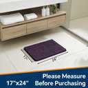 Plum Bathroom Rugs 17"x24" - Plush Chenille Non-Slip Bath Mat - Absorbent, Washable, Soft and Thick Decor for Shower, Sink, Kitchen, Tub, Home Accessories