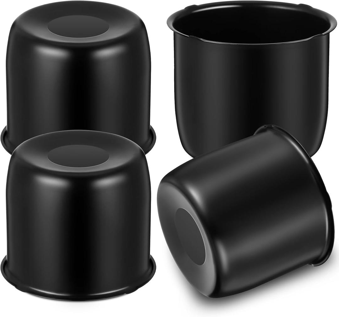 Tallew 4 Pack 4.25 Inch Push Through Trailer Wheel Center Caps, Black Chrome Heavy Duty Wheel Hub Caps for Trailer, Truck, Rv, Utility Vehicle with 4.25" Center Bore Rim, Suits for 4.25 Inch