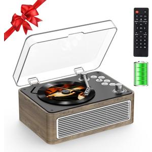 CD Player Portable Bluetooth: Kegaudio CD Players for Home with Speakers 3600mAh Rechargeable & Radio & Remote Control Vintage CD-Player Support USB/AUX Playback Headphone Jack (Ebony Color)