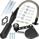 YOXUFA Flexible 2 Stroke Exhaust Muffler Silencer + Chain Tensioner Adjuster Kit for 49cc 60cc 66cc 80cc 100cc Motorized Bike Bicycle Engine Gas Motor Parts Black