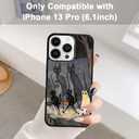 Vintage Scary Halloween Black Cat Phone Case Fit for iPhone 13 Pro Shockproof Designed Funky Art Cute Print Phone Case Cover for Boy Girl Men Women