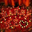 Hortsun Marry Me Light up Letters Proposal Decorations Will You Marry Me Sign Rose Petals 24 LED Candles Romantic Night Light for Proposal Engagement Wedding Anniversary Valentine's Day(Red, Yellow)