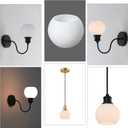 Opal White Frosted Glass Globe Lamp Shades Replacement Lampshade Cover with 1-5/8-inch for Wall Sconce Pendant Lighting G0092