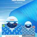 VEVOR Solar Pool Cover, 24 ft Round Pool Bubble Cover, 8 Mil Pools Solar Blanket with Bubble & PE Material, Daytime Heat Absorption, Nighttime Heat Retention, Heat Retaining Solars Covers, Blue