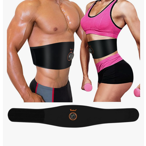 ABS Stimulator Muscle Toner Flex Fitness Belt for Waist Trimmers FDA Cleared AB Machine Abdominal Toning Ems (Black, One Size)