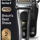 Braun Series 9 9517s PRO+ Electric Razor for Men, 5 Pro Shave Elements & Precision Long Hair ProTrimmer, Charging Stand, Brauns Best for Smooth Skin, Wet & Dry Electric Razor with 60min Runtime (4 Piece Set, Silver)