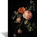 Vintage Flower Canvas Wall Art Nature Colorful Floral for Bedroom Wall Decor Retro Wildflower Painting Poster Modern Home Artwork Living Room Farmhouse Wooden Framed Ready to Hang [18''Wx24''H]
