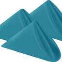 Cloth Napkins 20x20 inch Washable Polyester Dinner Napkins Soft Table Napkins for Wedding Party Dining Banquet(Caribbean Blue,12PCS)