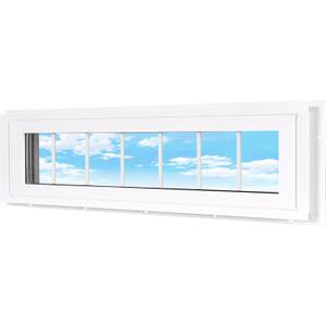 Vinyl Transom Household Fixed Window 12" x 42" White