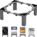I'Ezonk Full size Heavy duty all steel Laundry Pedestal, 16" Height Washer and Dryer Pedestals, Adjustable Universal washing machine stand and Ice maker stand(Grey) (Grey-Feet Height 16")