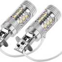 H1 H3 LED Fog Light Bulbs, 24V H3 LED Bulb, 6500K 1400LM White Driving DRL Lamps, Bright Auto Vehicle Led Bulbs Replacement for Cars Trucks, 2 Pack