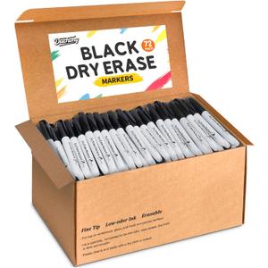 Duchong 72 Packs Dry Erase Markers Bulk, Fine Tip Whiteboard Markers for Kids Teachers, Dry Erase Pens Bulk Pack for Classroom Home, Back to School Supplies (Black)