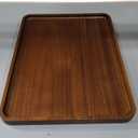 16" x12" Large Solid Acacia Wood Serving Tray Rectangular Wooden Serving Platter Natural Wooden Board for Bar Coffee Party