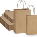 BagDream 200Pcs Gift Bags with Handles Bulk Kraft Brown Paper Gift Bags Assorted Sizes 3.5x2.4x6.7 & 5.25x3x8 Inch Small Paper Sacks for Party Favors, Business, Retail, Merchandise