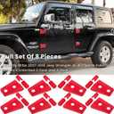 Door Hinge Cover Trim Exterior Accessories for Jeep Wrangler JK JKU Sport Rubicon Sahara X Unlimited 2-Door & 4-Door 2007-2018 (Red 8PCS)