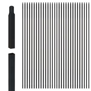 30 Pcs Wrought Iron Stair Balusters,1/2" x 44" Straight Hollow Iron Balusters for Staircase Indoor, Matte Black Metal Railing