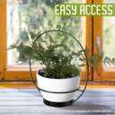 Hanging Planters for Indoor Plants - Plant Hanger Indoor Rod with 2 Diamine Plastic Pots, Ceiling or Wall Planters, Hanging Flower Pots - Plants NOT Included